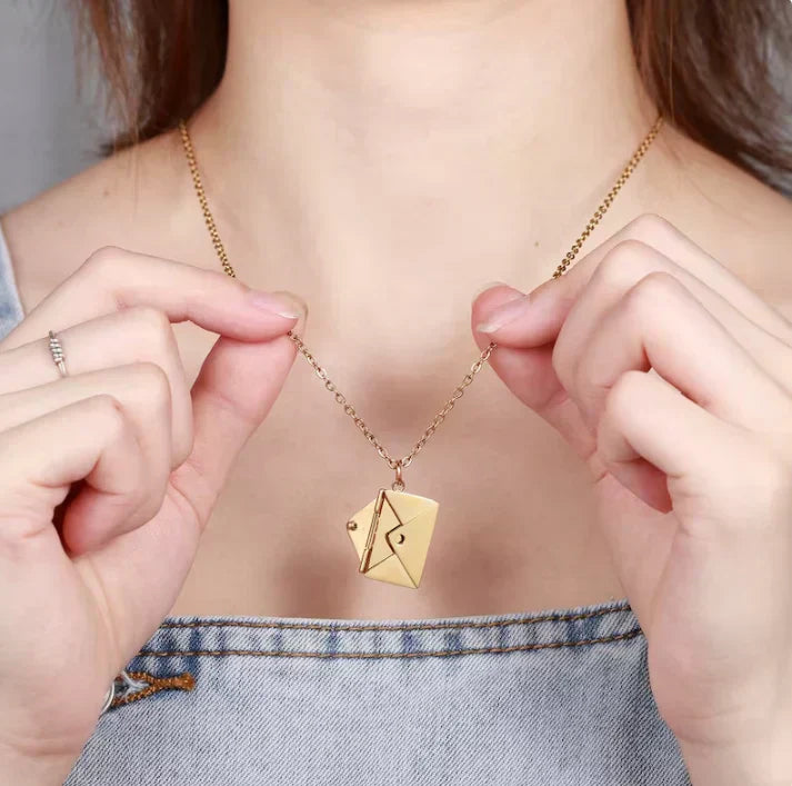 CURATED™  - ENVELOPE LOVE LETTER PENDANT NECKLACE